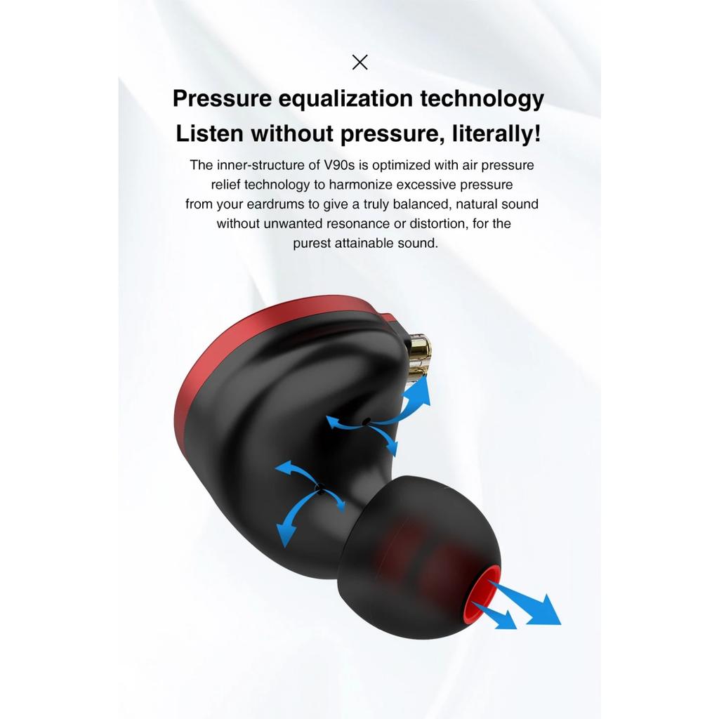 TRN V90S 5BA+1DD Metal Headset Hybrid HIFI Bass Earbuds In Ear Monitor Noise Earphone Noise Cancelling Earbuds Sport Headphone