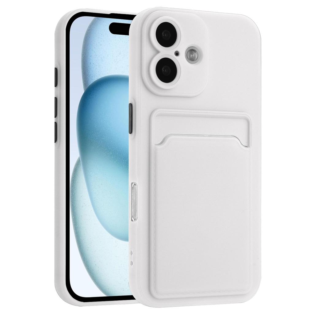 For iPhone 16 Plus Case Flexible TPU Phone Cover with Back Card Slot