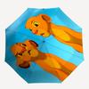 Lion King Simba Nala Themed Automatic Opening and Closing Umbrella, Brightly Colored 8-rib Portable Umbrella, Suitable for Men and Women, A Perfect Gi