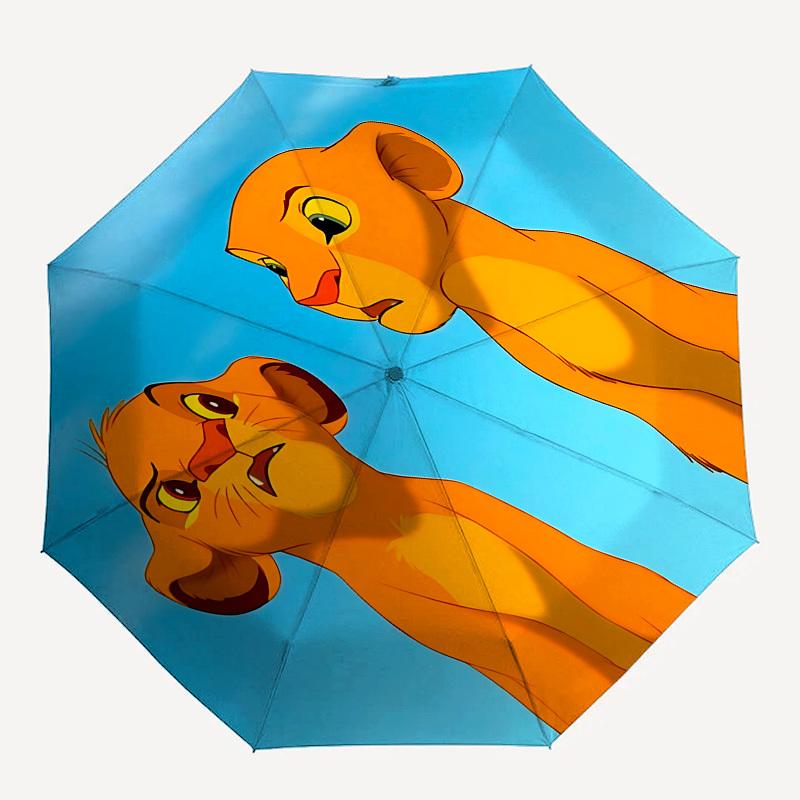 Lion King Simba Nala Themed Automatic Opening and Closing Umbrella, Brightly Colored 8-rib Portable Umbrella, Suitable for Men and Women, A Perfect Gi