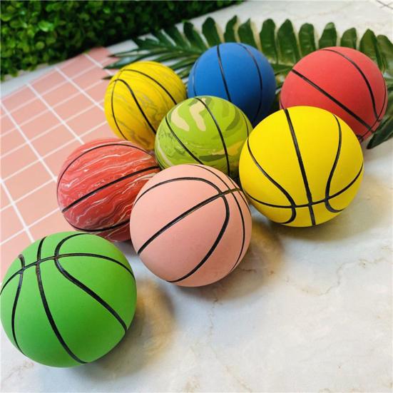 Mini Basketball Eco-friendly Non-inflatable Wear Resistant Ultra-high Elastic Toy Rubber Small Ball Toy for Children