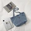 Women Denim Tote Bag Large Capacity Casual Shoulder Handbag