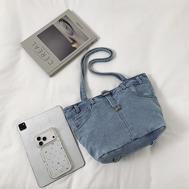 Women Denim Tote Bag Large Capacity Casual Shoulder Handbag