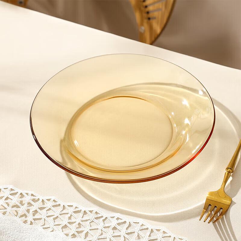 MAXCOOK High Borosilicate Glass Plate, Fruit Dish, Soup Bowl, Plate, Dish, Salad Plate, 19.5cm, Single Piece, MCWA3157