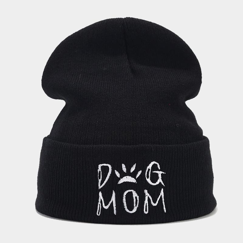 Autumn Winter Letter Embroidery Knitted Hats for Men Women Outdoor Yarn Pile Hats Trendy Ear Protection Hats