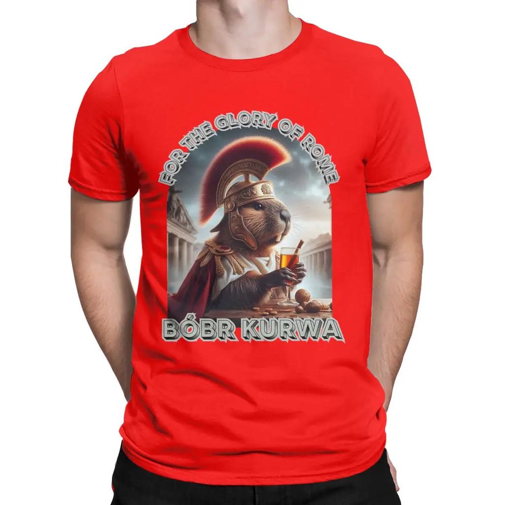 Men Bobr Kurwa Gladiator For The Glory Of Rome T Shirts Roman Empire 100% Cotton Clothing Funny Short Sleeve Crewneck Tee Shirt