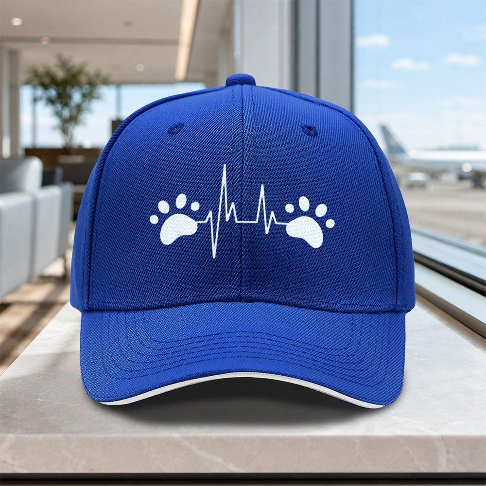 Adjustable Baseball Cap with Pet Heartbeat Pattern Lightweight Unisex Hat for Outdoor Weddings Parties