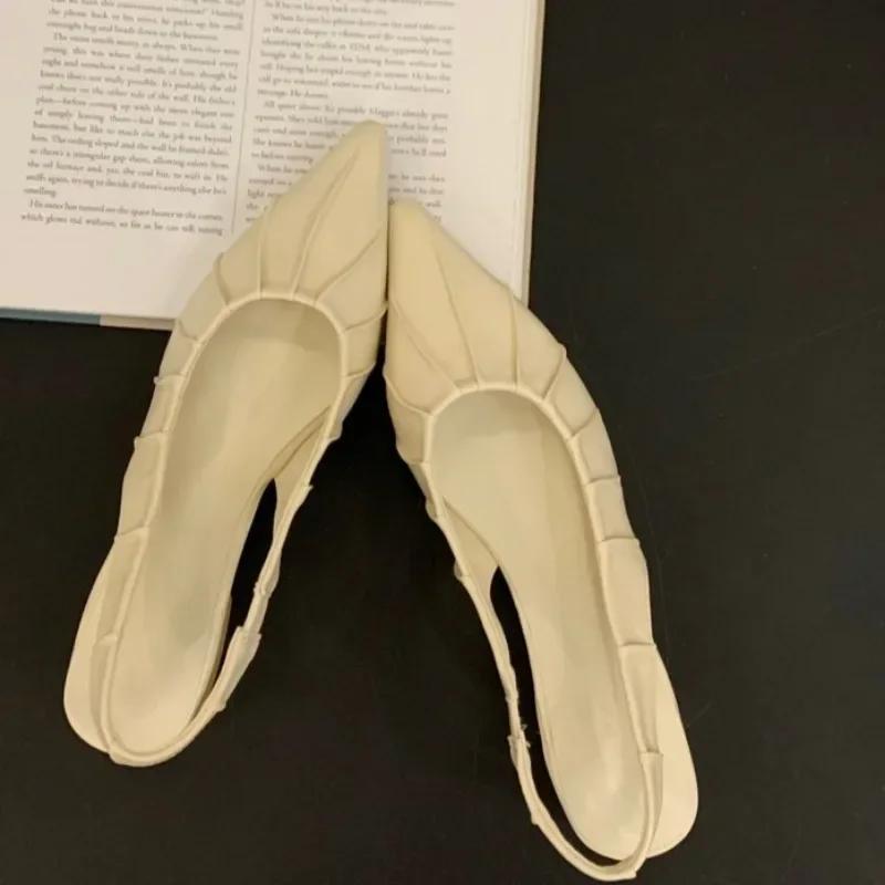 Элегантная женская обувь 2025 года, горячая распродажа, женские босоножки с открытой пяткой, модные туфли-лодочки для офиса и карьеры, новые туфли-лодочки больших размеров с неглубоким носком