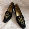 Б/у туфли Yves Saint Laurent черная вышивка