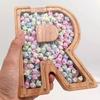Деревянная мультяшная копилка с алфавитом - Прозрачная коробка для монет, украшение, подарок