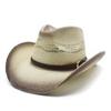 Hard Shell Ethnic Style Hand Woven Western Panama Cowboy Hat Knight Hat Beach Visor Sun Hat