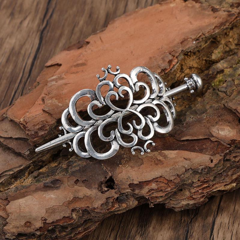 Viking Retro Heart Celtic Knot Hairpin - European and American Style Nordic Hair Accessory for Women.