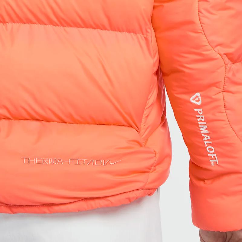 Nike ACG Series Толстая теплая куртка с капюшоном на молнии для женщин, оранжевые куртки FZ6762-643