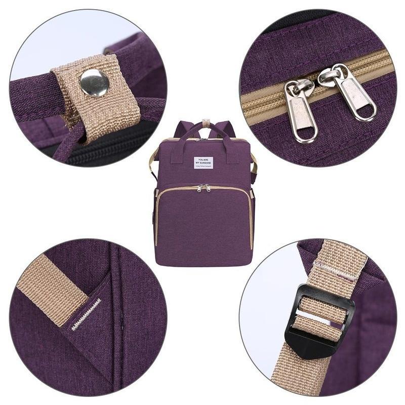 Portable Folding Baby Bed Mom Bag Multi-function Bed Large Capacity Mother and Baby Bag Backpack