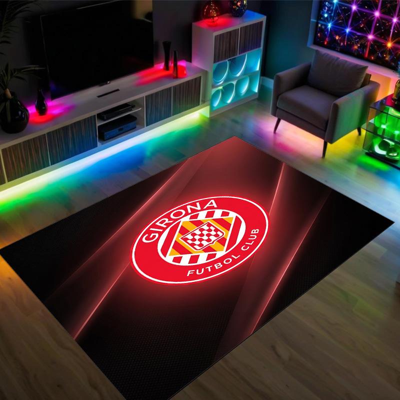 Дизайн Girona FC Кристальный Велюровый Ковер Уютный Не?Нескользящий ковер с принтом для спальни, гостиной, прихожей