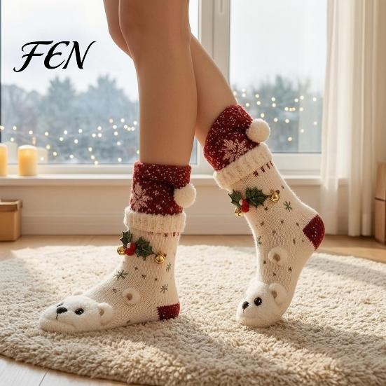 Winter Holiday Gift Storage Bags 3D Knit Animal Christmas Stockings, Rudolph Reindeer Highland Cow Fox And Funny Head Stockings Polar Bear Design,