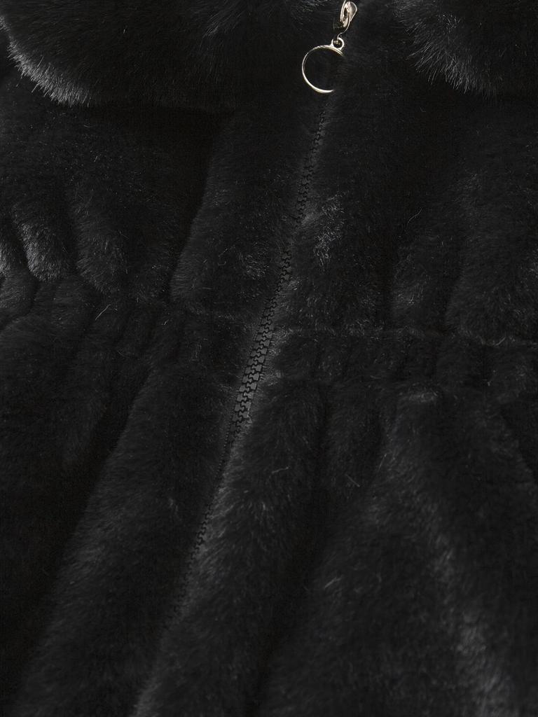 Девочковая осенне-зимняя куртка-свитер с помпоном из искусственного меха