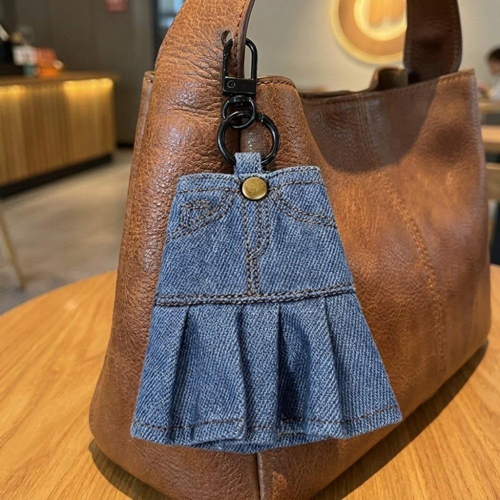 Skirt Mini Denim Jeans Pen Holder Creative Stationery Pouch Cute Keychain Gift