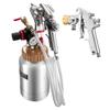 Spray Paint Pressure Pot, 2 L Pressure Pot Paint Sprayer, 1.8mm + 3mm Two Spray Guns Central Pneumatic Sprays Gun with Two 3 m Hoses for Furniture,
