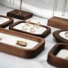 Geometry Wood Rings Tray Velvet Ring Earring Holder Multipurpose Earrings Display Tray  Desk