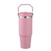 30oz Stainless Steel Travel Mug With Handle Straw Lid Vacuum Insulated Water Bottle Car Office Gym