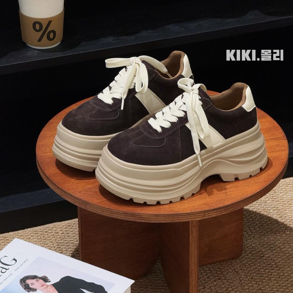 Европейская станция женская обувь Европейские товары тренд 2025 осень новые кожа матовая кожа спортивная и повседневная обувь на высокой толстой подошве