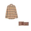Burberry Мужская клетчатая рубашка с длинным рукавом и остроконечным воротником 80208631