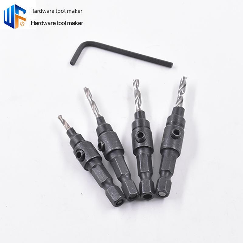 Набор зенковочных сверл по дереву из быстрорежущей стали с шестигранным хвостовиком – Интегрированная зенковка и развертка
