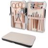 Nail Enhancement Set Stainless Steel Rose Gold, 18 Piece Nail Enhancement And Foot Repair Set Professional Nail Knife With Leather Case