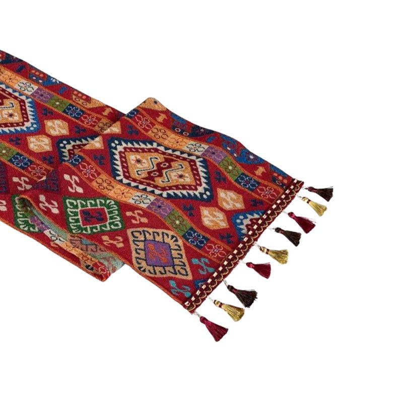 Этнический Геометрический Скатерть-Дорожка - Скатерть в Ретро Стиле для Декора Гостиной/Столовой