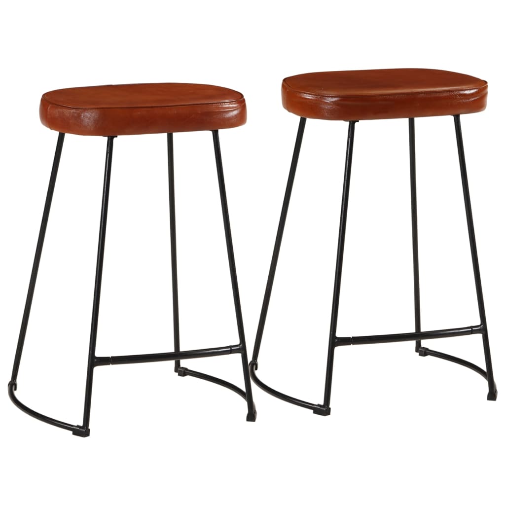 Bar Stool Set of 2 Dark Brown 41 x 29 x 62 cm