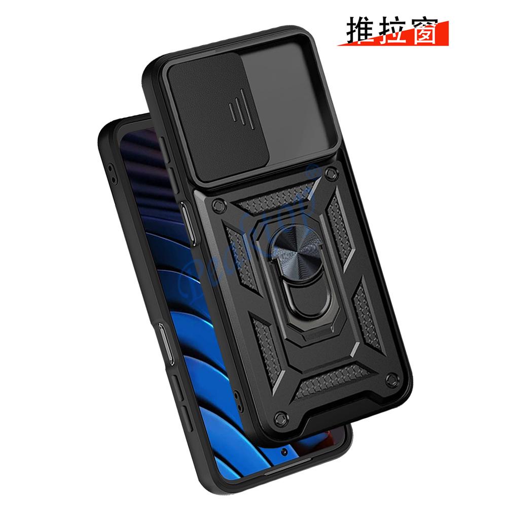 Slide Camera Protector Shockproof Armor Ring Case For Xiaomi Redmi Note 11 Pro Plus POCO M4 10 10S 10T 11T X3 X4 M3 GT NFC