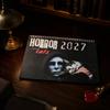 Жуткий Ежемесячный Планировщик 2027, Хэллоуинский Настенный Календарь с Фильмами Ужасов и Котами, Большой Пугающий Коллекционный Принт в Готическом Стиле, Персонажи 12 Жутких