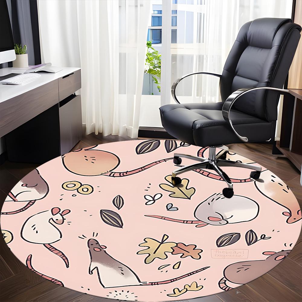 1pc Rat Pattern Chair Carpet for Office, Non-slip, Soft and Durable Office Rug, Perfect for Office yy260131044