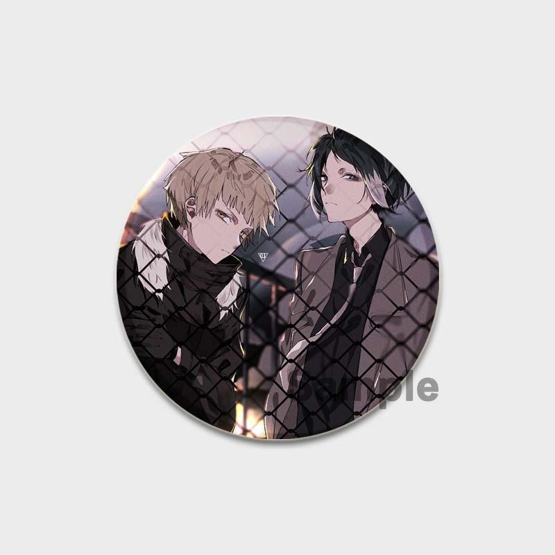 58 мм аниме булавка Bungo Stray Dogs нагрудные булавки Chuuya Ranpo Yosano акриловая брошь ручной работы из эпоксидной смолы значок ювелирный аксессуар для рубашки-сумки