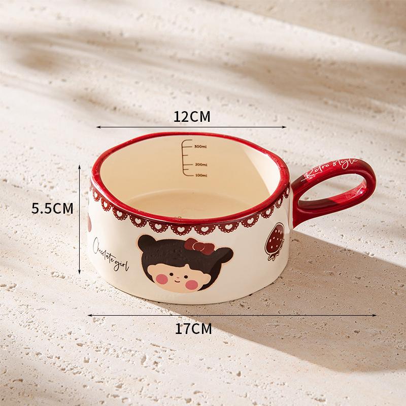 Керамическая чашка для завтрака, чашка для молока и овсянки, изысканная кофейная чашка в стиле ретро, мультяшная, милая, с креативным дизайном питомца