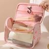 Portable Women's Cosmetic Bag with Handle Toiletry Organizer Wash Handbag  Easy To Carry