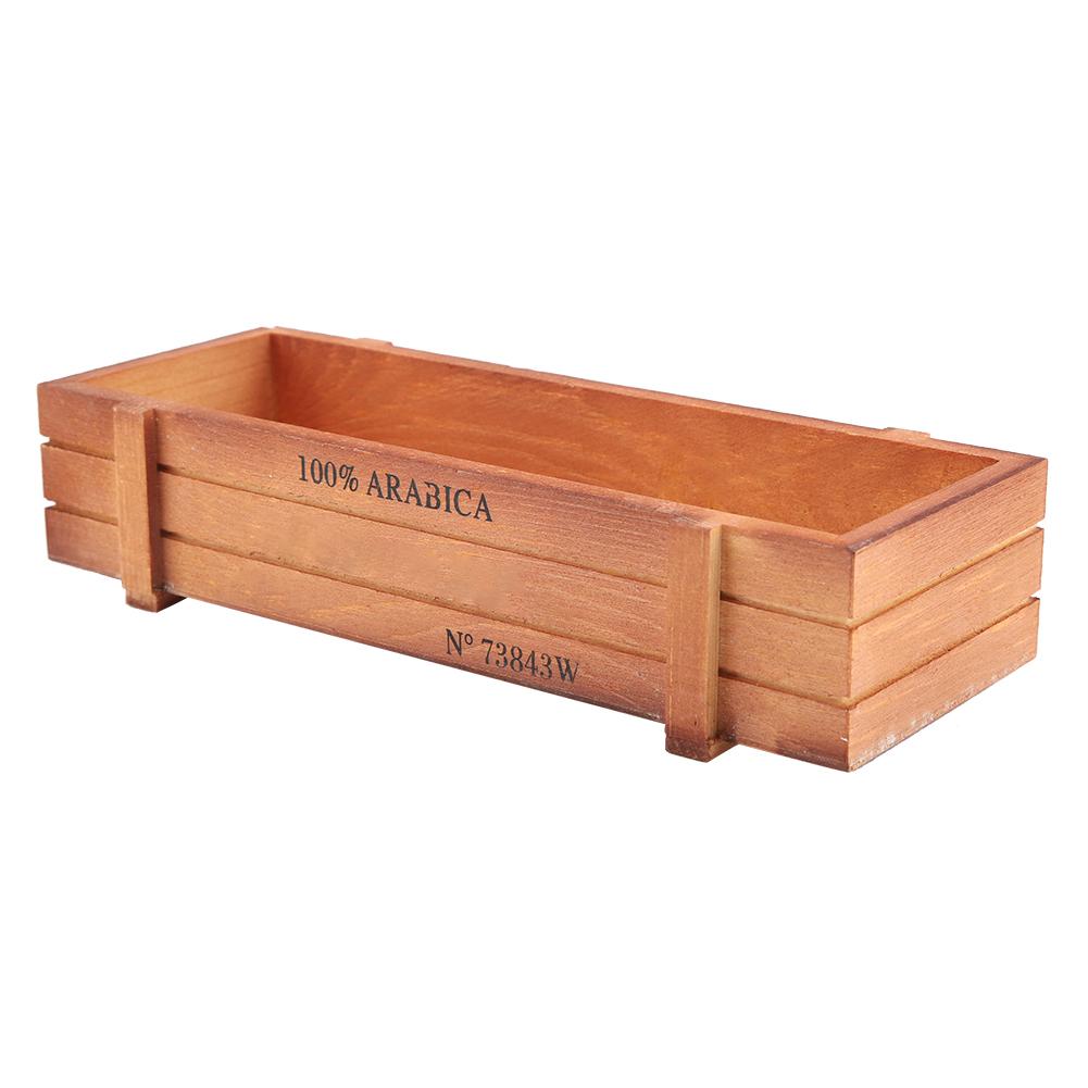 Винтажный Деревянный Цветочный Горшок Прямоугольный Ящик для Хранения на Рабочий Стол Дома