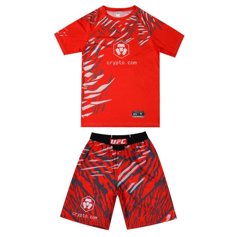 MMA Training Shorts T-Shirt Set Boxing Muay Thai Kickboxing Combat Sports Fitness Gym Wear