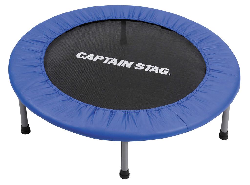 CAPTAIN STAG Trampoline for Adults and Children, Diameter 92cm, Load Capacity 80kg, Belt Type, Folding, Compact, Storage Bag Included, UX-2571