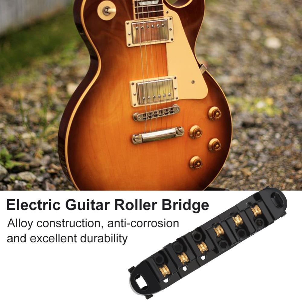6-String Roller Saddle Guitar Bridge Black Color Guitar Bridge Premium Roller Bridge For Guitar