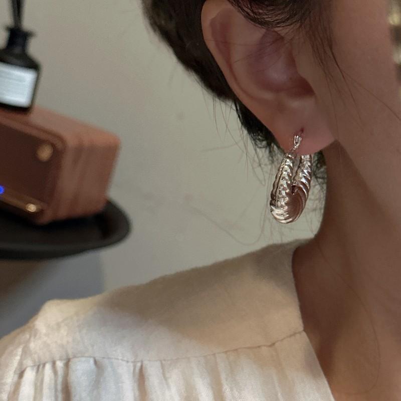 Серьги-клипсы из стерлингового серебра S925, нишевый дизайн, полые, в корейском стиле, ретро