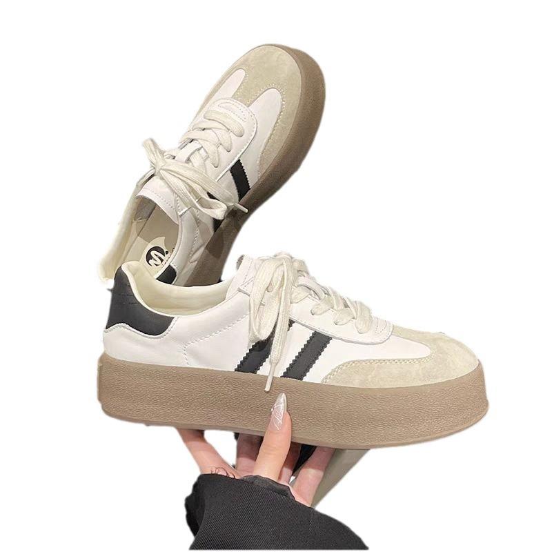 Женские новые полосатые толстые туфли женские кожаные повседневные вулканизированные туфли модные парусиновые кроссовки пляжный комфорт женские Zapatos Mujer