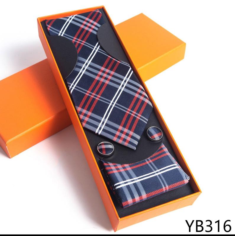 Мужской галстук с квадратной манжетой, подарочный набор в деловой повседневной оранжевой подарочной коробке