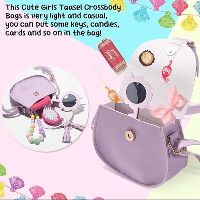PU кожаная детская маленькая сумка через плечо милые аксессуары для принцесс детские портмоне сумки милые сумки через плечо с кисточками для девочек