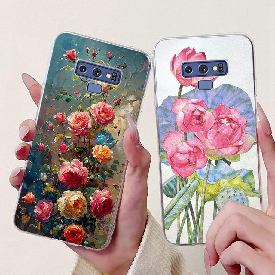 6.4" Case For Samsung Galaxy Note 9 Cover New Fashion Flower Butterfly Soft Slim Silicone TPU Phone Cover For Samsung Note9 Capa