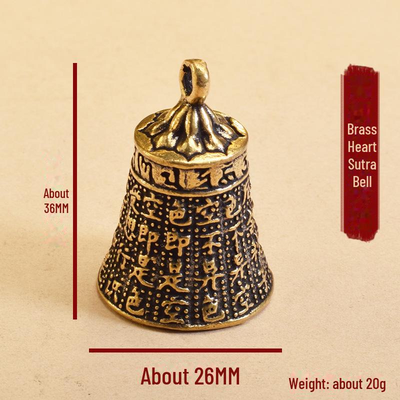 Брелок-подвеска в виде колокольчика Heart Sutra из латуни с дизайном в виде головы льва