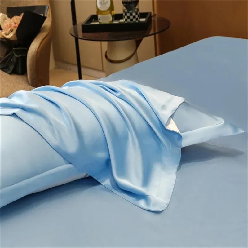 Наволочка из чистого шелка 25 Момми, наволочка из 100% шелка тутового дерева, красивая шелковая однотонная модель с окантовкой