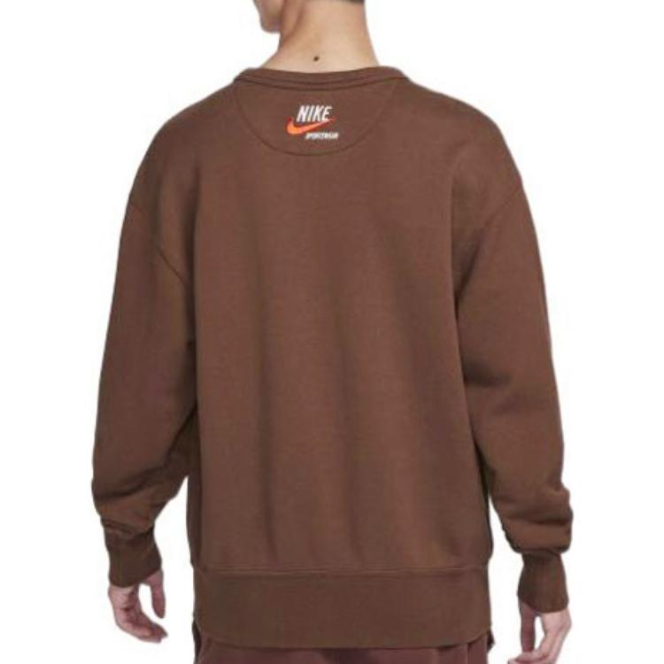 Nike Толстовки Мужские Коричневые С круглым вырезом Умеренный Обычный DX0026-259