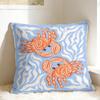 Flat Coastal Seafood Themed Pillow Case  Retro Trendy Pillow Cover Soft Pillowcases For Sofa Couch Bed Living Room